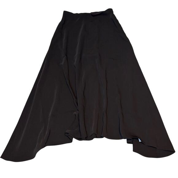 Madewell Black Crepe High-Low Midi Skirt 00 NWT Asymmetrical Hem Work Chic - Picture 6 of 8